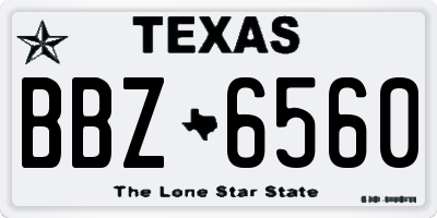 TX license plate BBZ6560