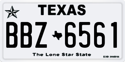 TX license plate BBZ6561