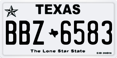 TX license plate BBZ6583