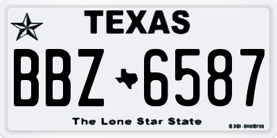 TX license plate BBZ6587