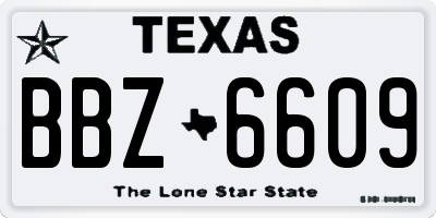 TX license plate BBZ6609