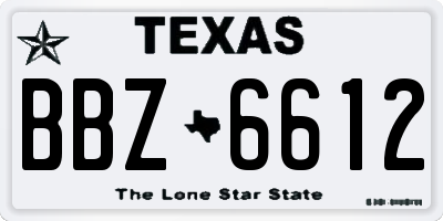 TX license plate BBZ6612