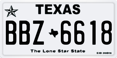 TX license plate BBZ6618