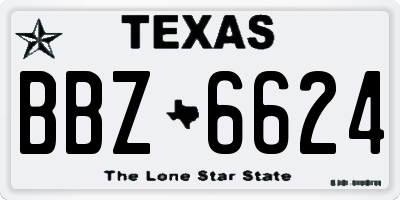 TX license plate BBZ6624