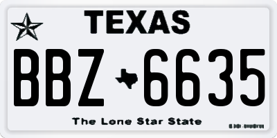 TX license plate BBZ6635
