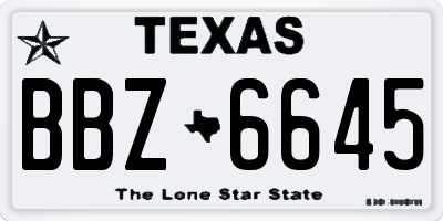 TX license plate BBZ6645