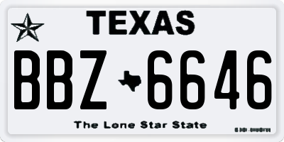 TX license plate BBZ6646