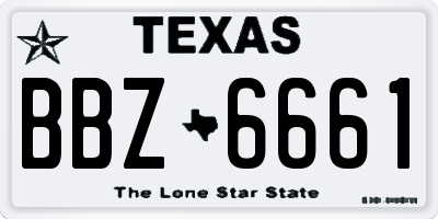 TX license plate BBZ6661