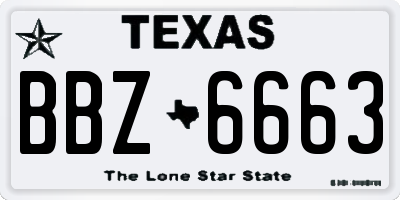 TX license plate BBZ6663