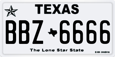 TX license plate BBZ6666