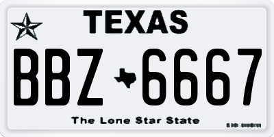 TX license plate BBZ6667