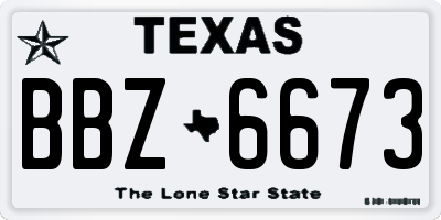 TX license plate BBZ6673