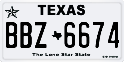 TX license plate BBZ6674