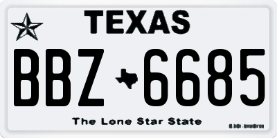 TX license plate BBZ6685