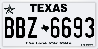 TX license plate BBZ6693