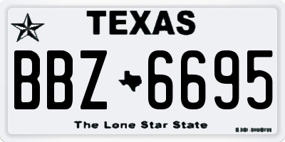 TX license plate BBZ6695