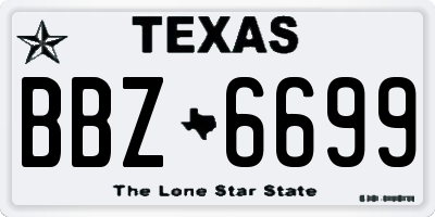 TX license plate BBZ6699