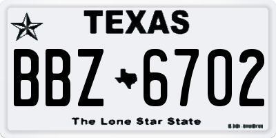 TX license plate BBZ6702