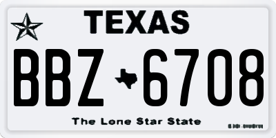 TX license plate BBZ6708