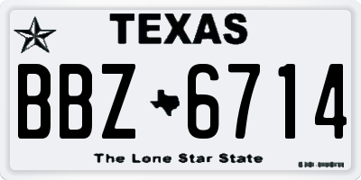 TX license plate BBZ6714