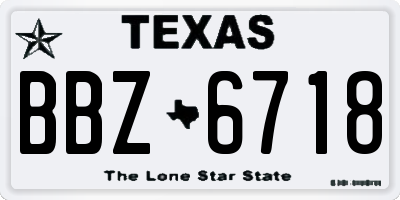 TX license plate BBZ6718