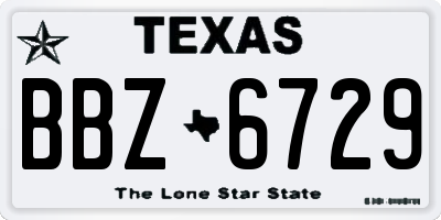 TX license plate BBZ6729