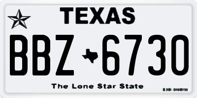 TX license plate BBZ6730
