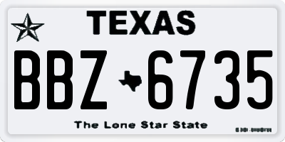 TX license plate BBZ6735