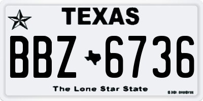 TX license plate BBZ6736