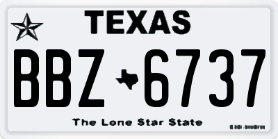 TX license plate BBZ6737