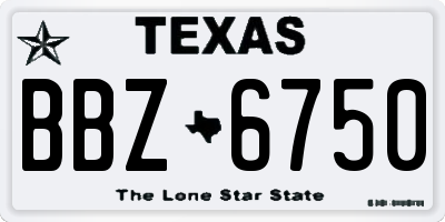 TX license plate BBZ6750
