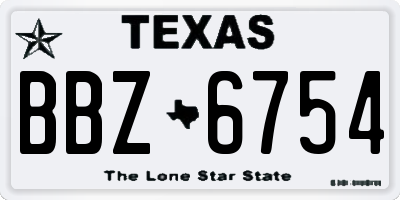 TX license plate BBZ6754