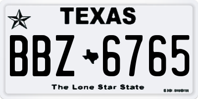 TX license plate BBZ6765