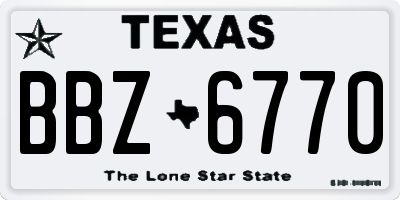TX license plate BBZ6770