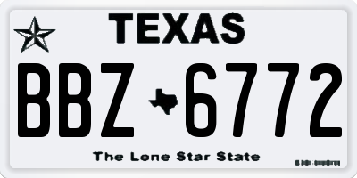 TX license plate BBZ6772