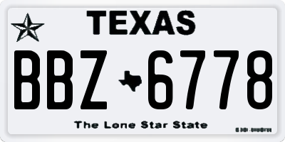TX license plate BBZ6778