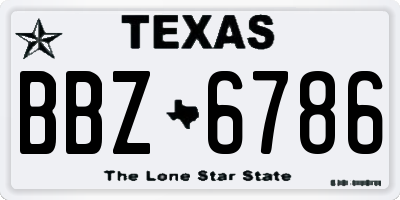 TX license plate BBZ6786