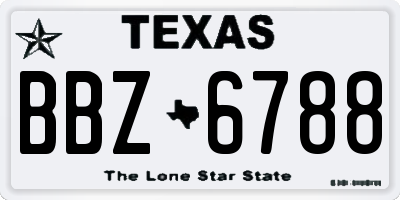 TX license plate BBZ6788