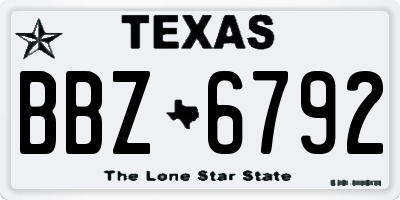 TX license plate BBZ6792