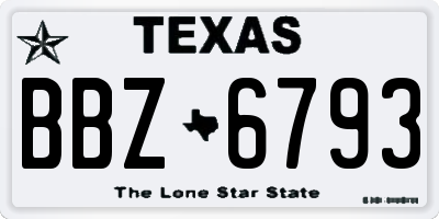 TX license plate BBZ6793