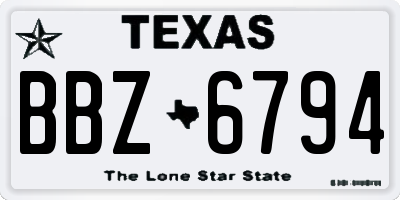 TX license plate BBZ6794
