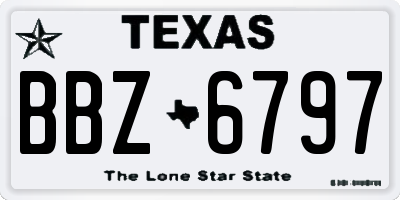 TX license plate BBZ6797