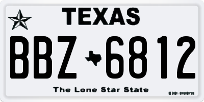 TX license plate BBZ6812