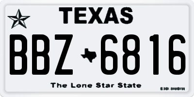 TX license plate BBZ6816