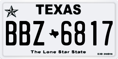 TX license plate BBZ6817