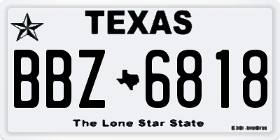 TX license plate BBZ6818