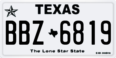 TX license plate BBZ6819