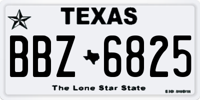 TX license plate BBZ6825