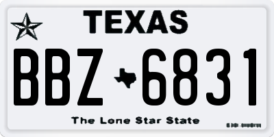 TX license plate BBZ6831