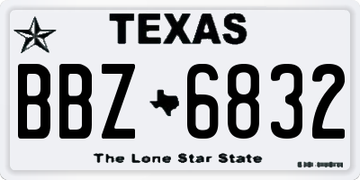 TX license plate BBZ6832